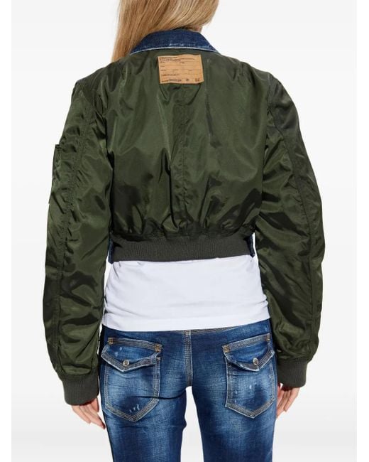 Bomber Con Inserti Denim di DSquared² in Blue