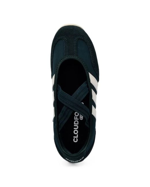 Adidas Green Suede-Panelled 3-Stripe Ballet Flats