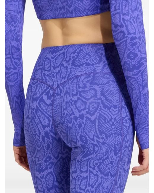 Adidas Blue Optime Primelift Snake 7/8 Leggings