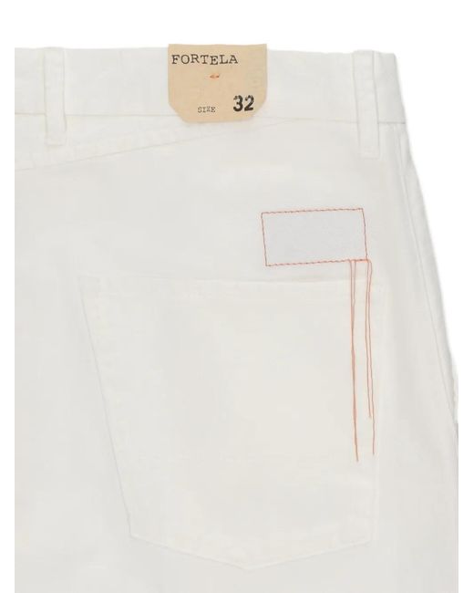 Fortela White Kent Back-Pocket Trousers for men
