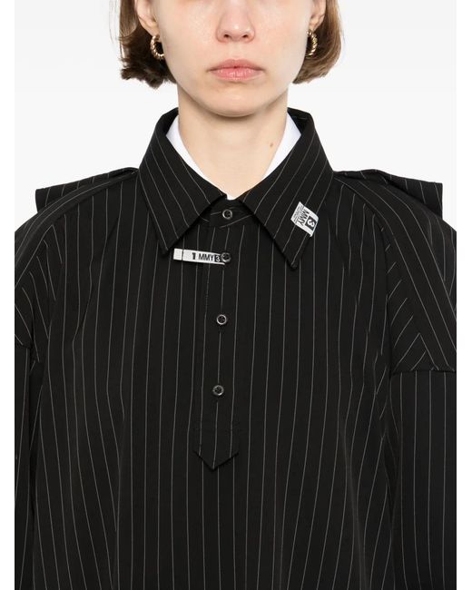 Maison Mihara Yasuhiro Black Pinstripe Mini Dress