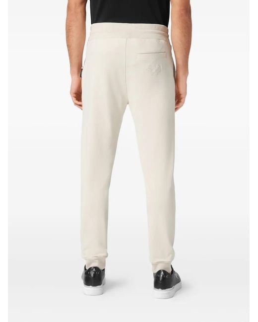 Philipp Plein White Logo-Patch Track Pants for men