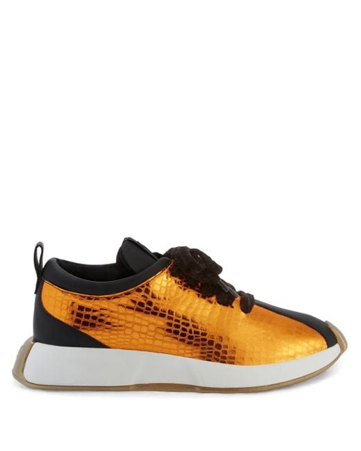 Giuseppe Zanotti Orange Ferox Lace-Up Low-Top Sneakers for men