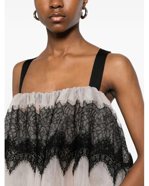 Viktor & Rolf Black Lace-Trim Blouse