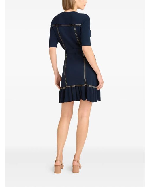 Vestido corto con detalle de botones Cinq À Sept de color Blue