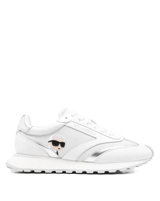 Baskets En Cuir À Logo Embossé Karl Lagerfeld en coloris White