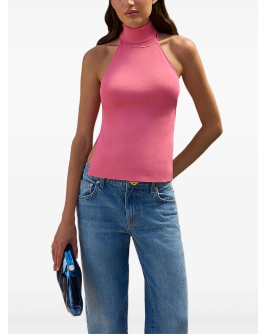Cult Gaia Red Wake Knitted Top