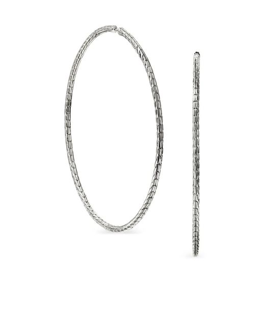 John Hardy White Sterling Jh Essential Flex 78.5Mm Hoop Earrings