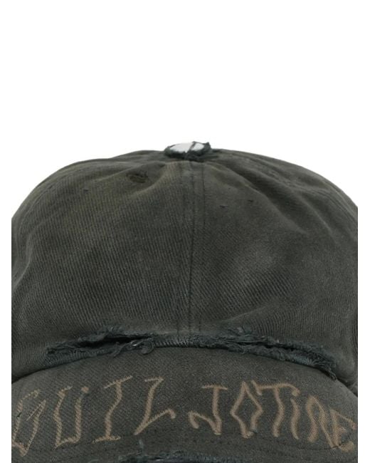 Marking Distance Green Guillotine Distressed-Effect Cap for men