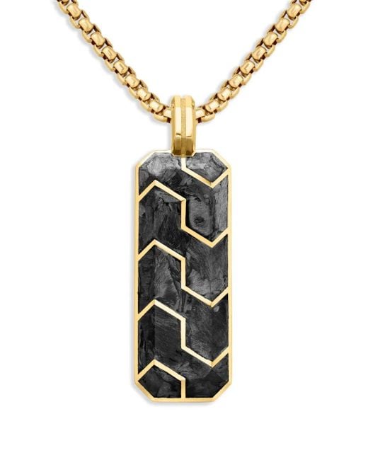 David Yurman Multicolor 18Kt Forged Carbon Ingot Tag (47Mm) for men