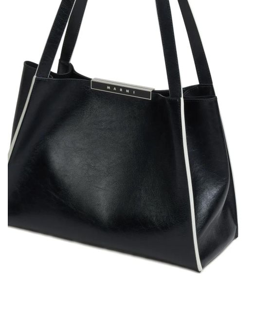 Marni Black Kleine Cresta Tote Bag