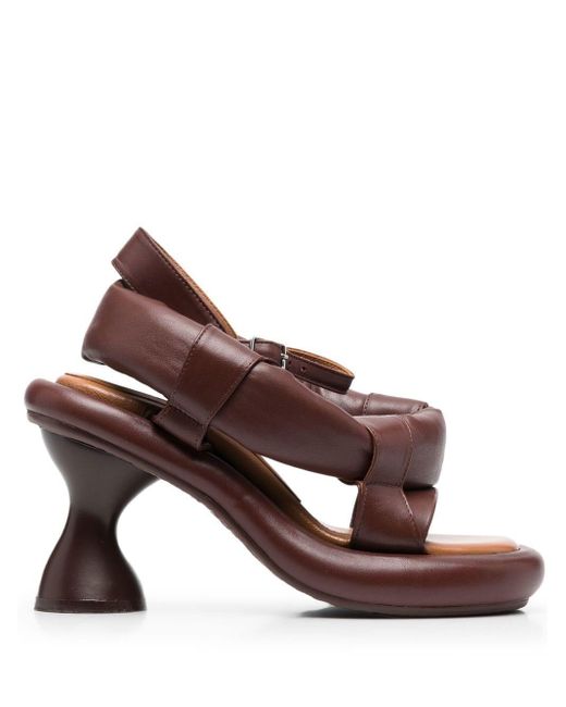 Eckhaus Latta Leather Tube 110mm Chunky Sandals in Brown | Lyst Canada