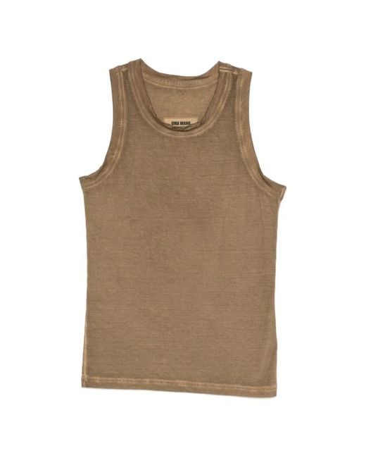 Uma Wang Natural Round-Neck Tank Top