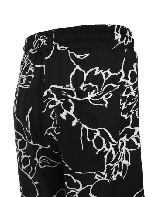 Gaelle Paris Black Floral-Print Bermuda Shorts for men