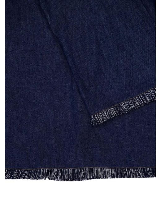 Abito Rhiannon Denim Con Orlo Sfrangiato di Zimmermann in Blue