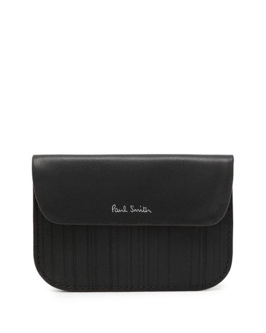 Paul Smith Black Shadow Stripe Leather Wallet