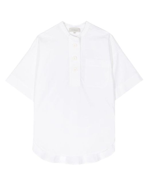 Lee Mathews White Tate Cotton Shirt