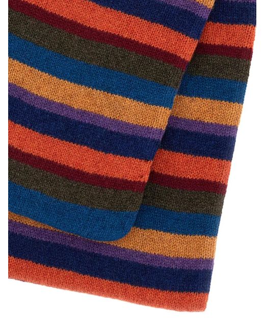 Paul Smith Blue Striped Wool Scarf for men
