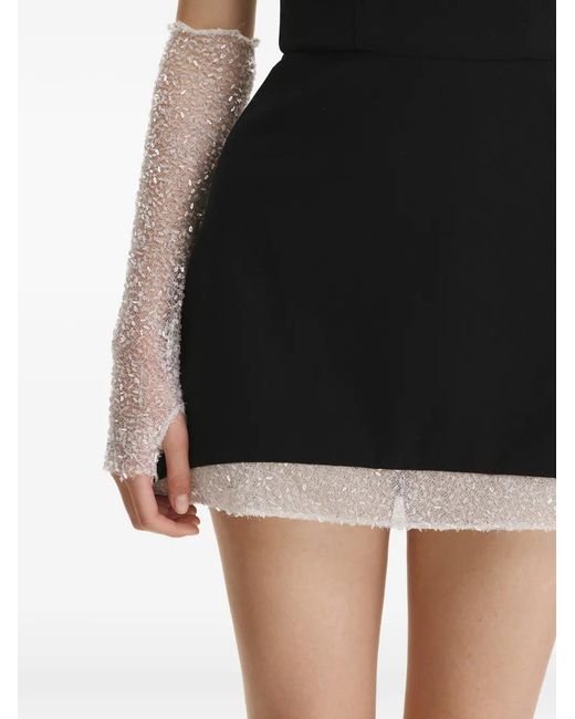 Vestiaire d'un Oiseau Libre Black Dina Embellished Off-Shoulder Dress