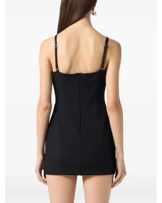 Blumarine Mini-Jurk Met Geborduurde Rozen in het Black