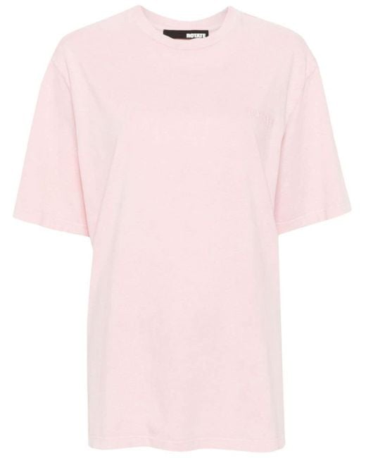 ROTATE BIRGER CHRISTENSEN T-shirt Met Geborduurd Logo in het Pink