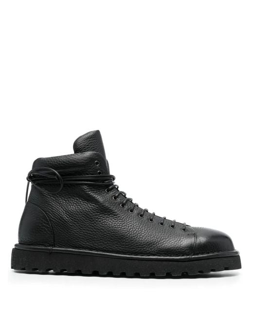 Marsèll Black Pallottola Pebbled-Leather Boots for men