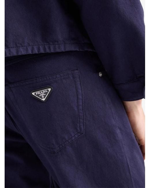 Prada Blue Logo Straight Jeans for men