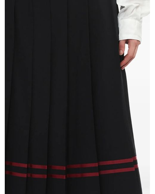 Comme des Garçons Black Jupe Mi-Longue À Design Plissé