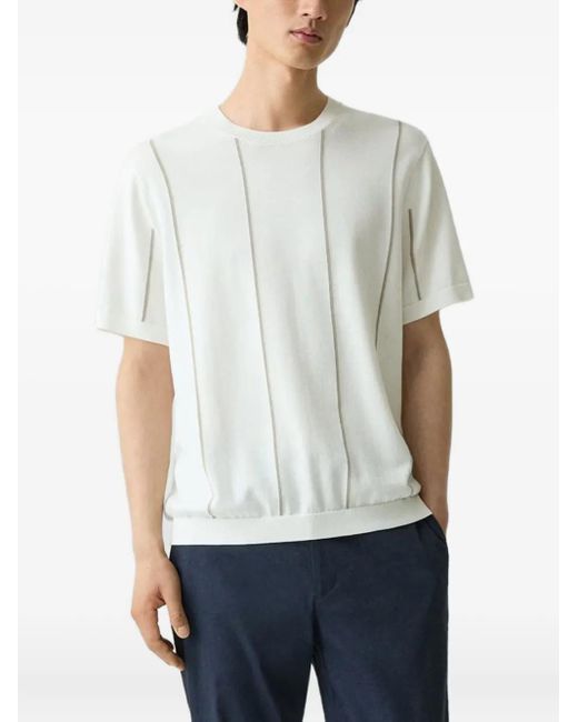 Theory Gestreifter Pullover in White für Herren