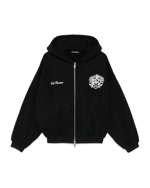 Cole Buxton Black Logo-Print Cotton Hoodie for men
