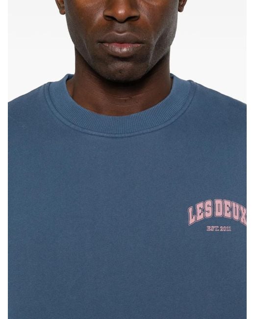 Les Deux Blue Brady Logo Sweatshirt for men