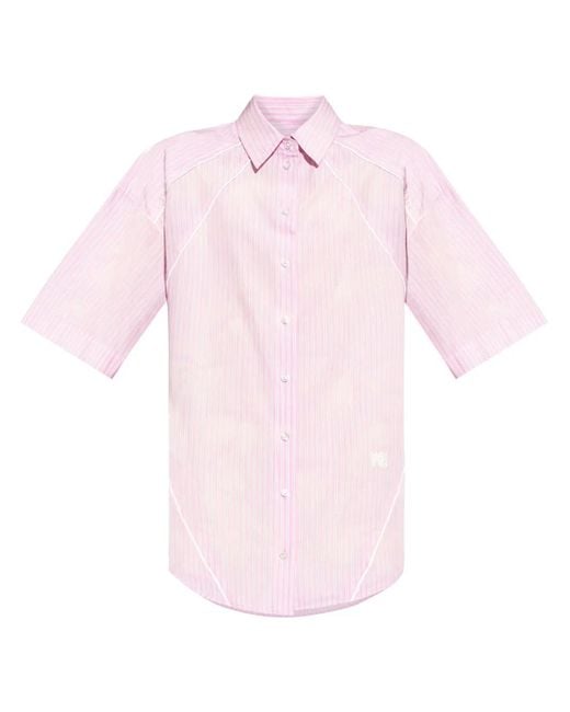 Alexander Wang Pink Logo-Embroidered T-Shirt Dress
