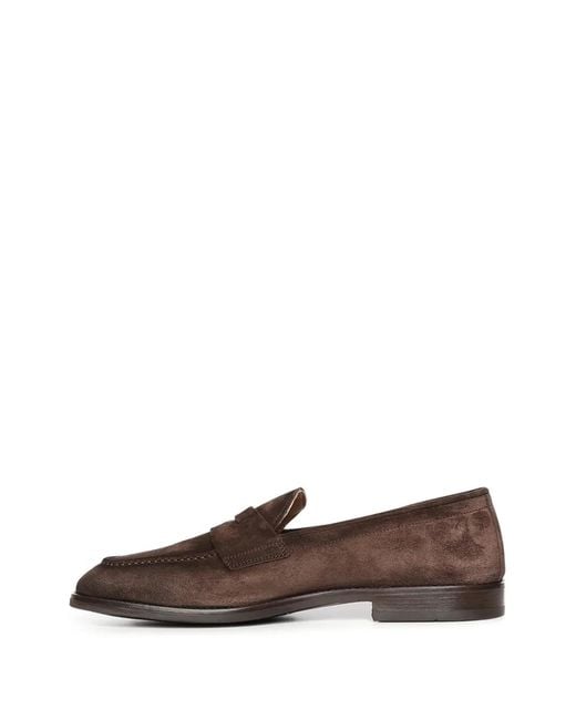 John Galliano Brown Tequila Suede Penny Loafers for men