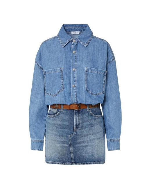 Liu Jo Blue Short Denim Dress With Belt