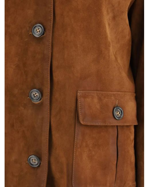 Valstar Brown Suede Buttoned Jacket for men