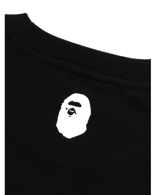 A Bathing Ape Black Ape-Head Logo Cotton T-Shirt for men
