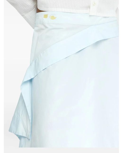 J.W. Anderson Blue Asymmetrischer Rock Mit Rüschen