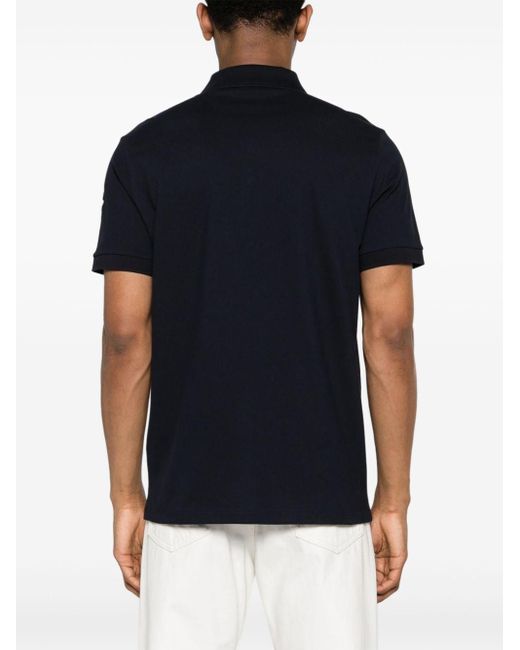 Moncler Black Logo-patch Piqué Polo Shirt for men