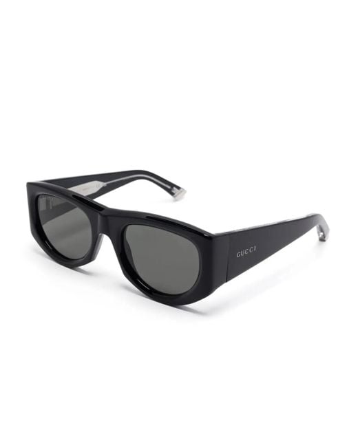 Gucci Black Geometric-Frame Sunglasses