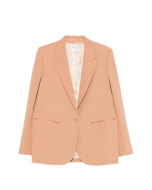 Forte_forte Natural Single-Breasted Peak-Lapel Blazer