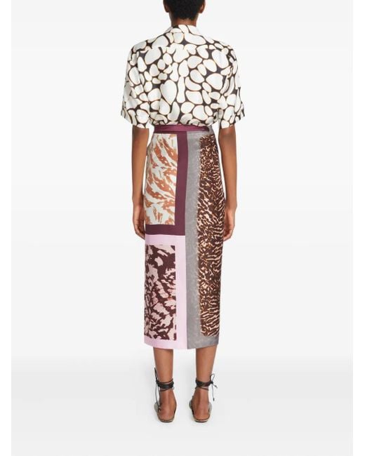 Dries Van Noten White Abstract-Print Short-Sleeve Shirt