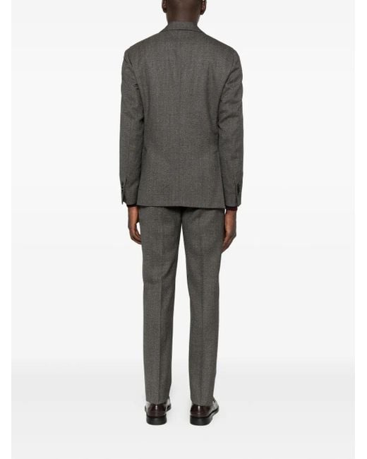 Lardini Gray Herringbone Wool Suit for men