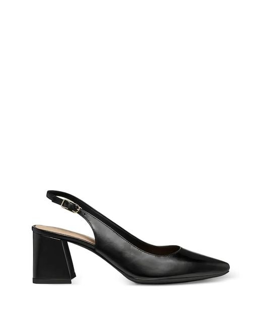 Geox Black Giselda Buckle Strap Pumps