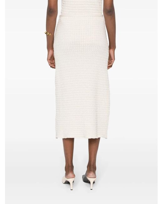 Jil Sander White Waffle-Knit Skirt