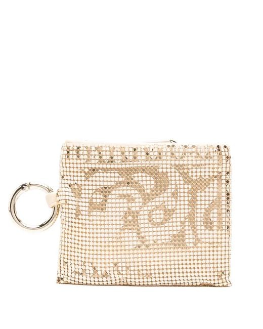 Benedetta Bruzziches Natural Bandana-Print Chainmail Wallet