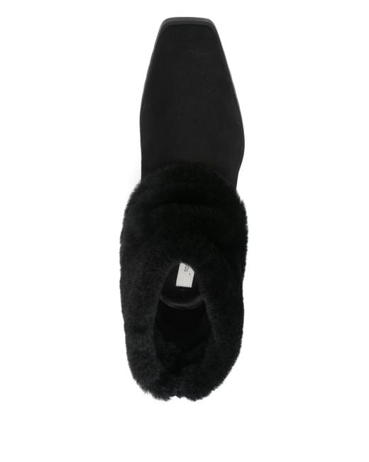 Totême Black Fold-Down Shearling Boots