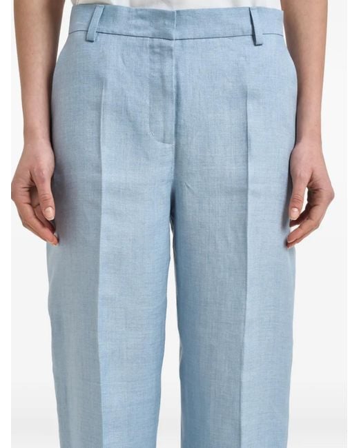 Weekend by Maxmara Blue Linen Tailored Trousers