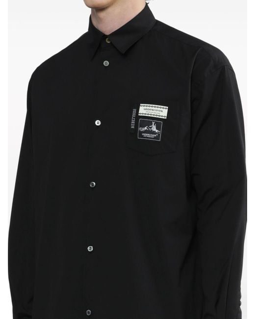 Chemise en coton mélangé à patch logo Undercover pour homme en coloris Black