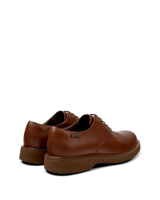 Camper Brown Norman Leather Lace-Up Shoes for men