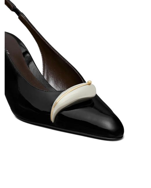 Tory Burch Black Pierced Slingback Heel